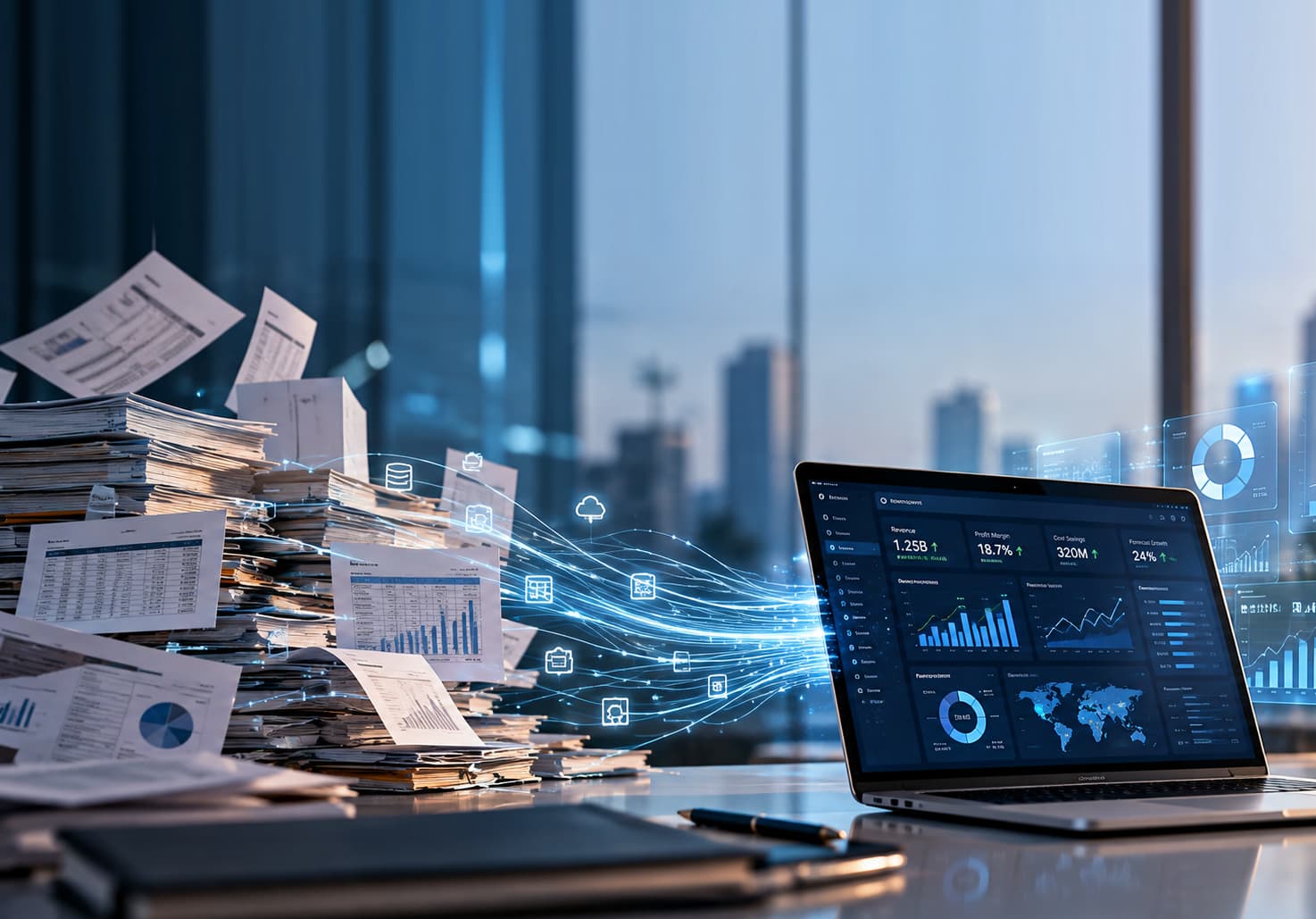 Analyst exploring a finance analytics dashboard