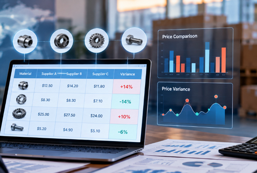 Business analytics and financial charts on a screen